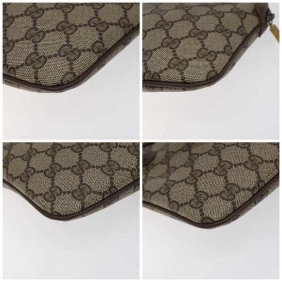 GUCCI GG Supreme Web Sherry Line Bag PVC Beige Gold - Picture 16 of 16